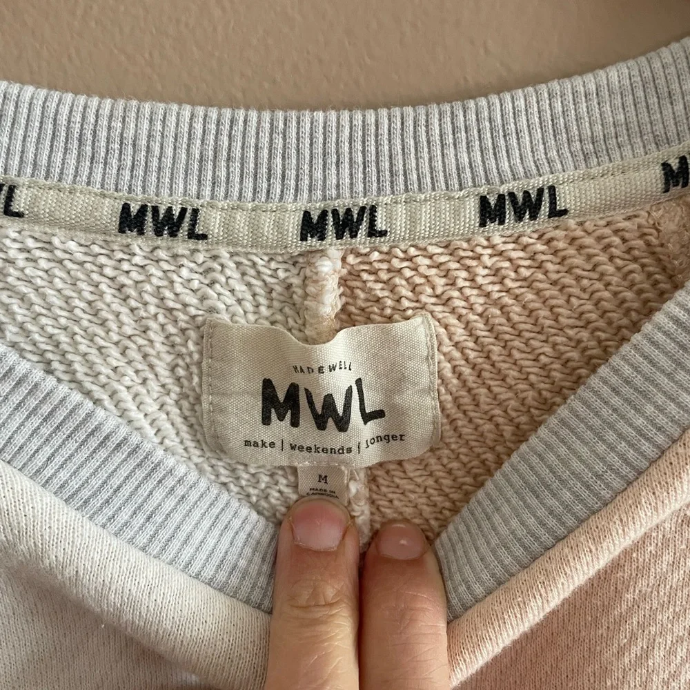 Madewell MWL Airyterry Colorblock Crop Sweatshirt - size Medium - Picture 4 of 7